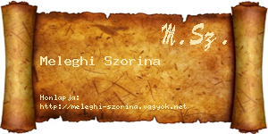 Meleghi Szorina névjegykártya